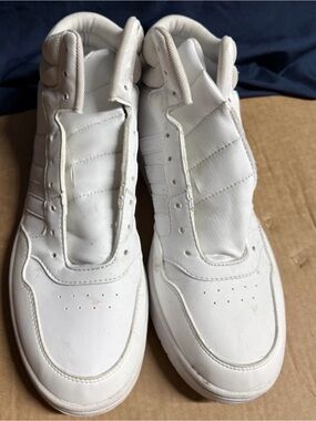 adidas Men's White Leather High-Top Sneakers